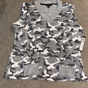 Tribal V-Neck Camouflage Sweater